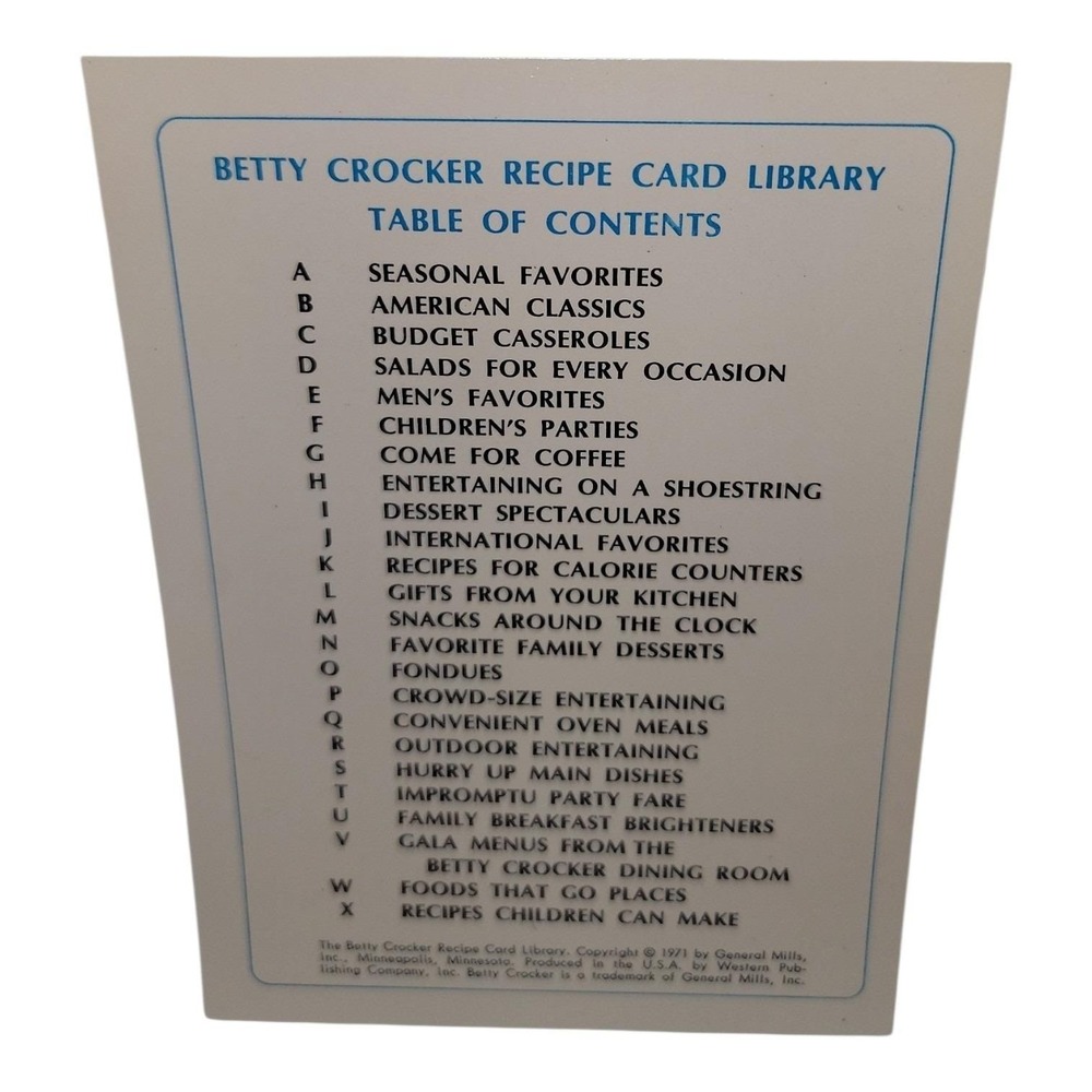 Vintage 1971 Betty Crocker Recipe 243 Card Library Partial Set A-I Box Index - Picture 3 of 14